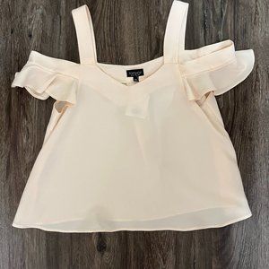 TopShop White Shoulder Top